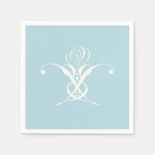 Guardanapo De Papel Páscoa Azul de Pastel com Flor Branco