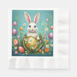 Guardanapo De Papel Páscoa Bunny Floral e Ovo