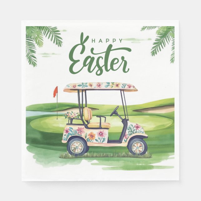Guardanapo De Papel Páscoa de golfe para aquarela de golfe na Primaver (Frente)