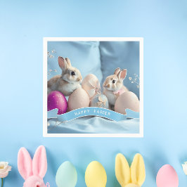 Guardanapo De Papel Páscoa Dois Coelhos e Papel de Ovos de Páscoa Nápo