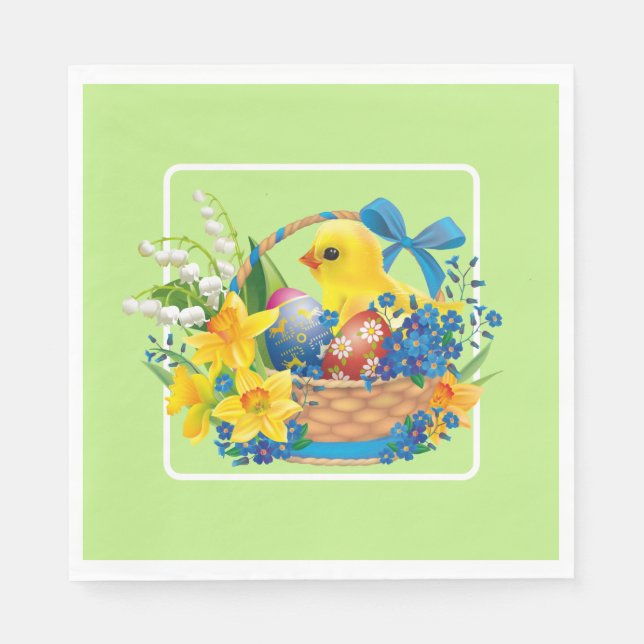 Guardanapo De Papel Páscoa em uma Festa de Flowers (Frente)