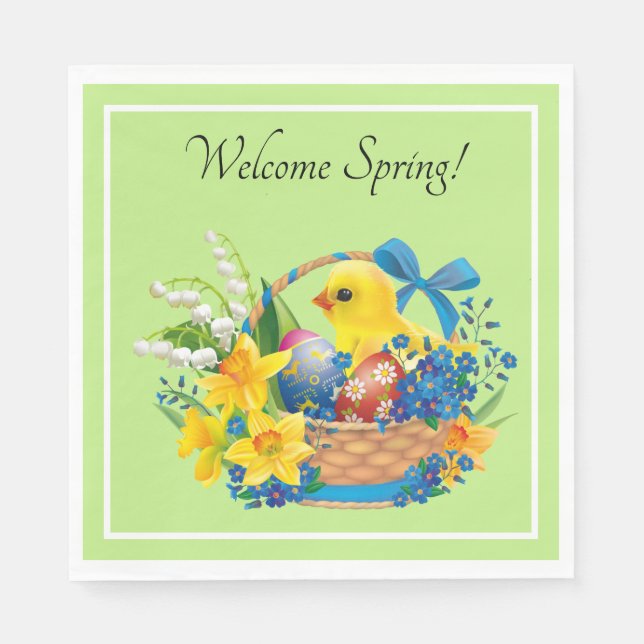 Guardanapo De Papel Páscoa em uma Festa de Flowers (Frente)