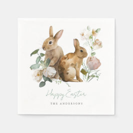 Guardanapo De Papel Páscoa Floral em Aquarela Elegante