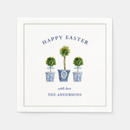 Guardanapo De Papel Páscoa Topiária Elegante de Aquarela