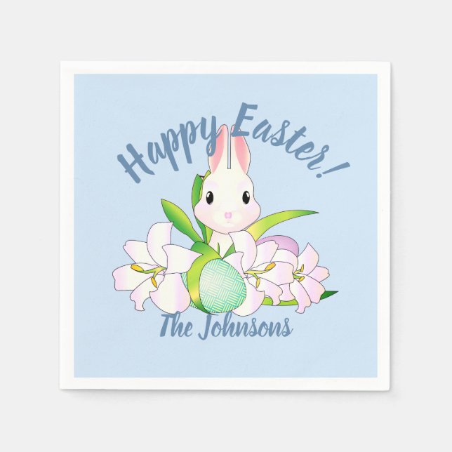 Guardanapo De Papel Páscoas Lily e Bunnies Doces (Frente)