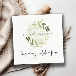 Guardanapo De Papel PASSAGEM VERDE Dourada QUAISQUER ANIVERSÁRIOS DE 2