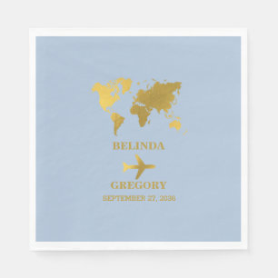 Guardanapo De Papel Passaporte de Casamento de Destino Mundial Azul Po