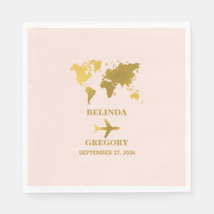Guardanapo De Papel Passaporte de Casamento de Destino Mundial Rosa Be