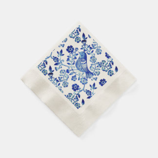 Guardanapo De Papel Pássaro Azul de Delft 🐦 floral Francês País Sctol