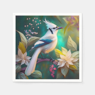 Guardanapo De Papel Pássaro Branca de Teal Wing Jay Fantasy