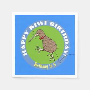 Guardanapo De Papel Pássaro de desenho animado feliz do kiwi com arco