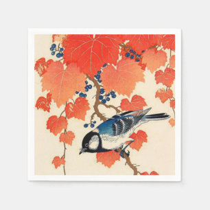 Guardanapo De Papel Pássaro de Jay do japonês do vintage e vinha do