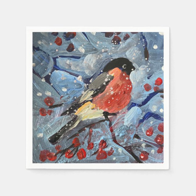 Guardanapo De Papel pássaro de Natal (Frente)