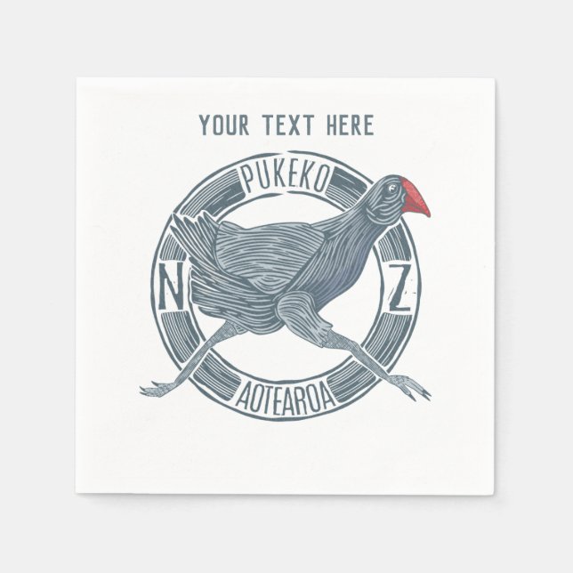 Guardanapo De Papel Pássaro Pukeko NZ (Frente)
