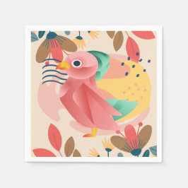 Guardanapo De Papel Pássaro Tropical No Paraíso