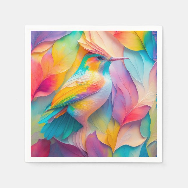 Guardanapo De Papel Pássaros de Seda de Fantasia (Frente)