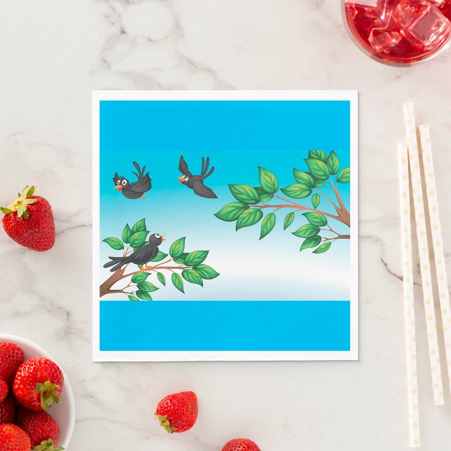 Guardanapo De Papel Pássaros Em Uma Árvore Napkins (Criador carregado)