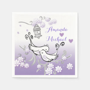 Guardanapo De Papel Pássaros Pastel do amor que wedding o serviette