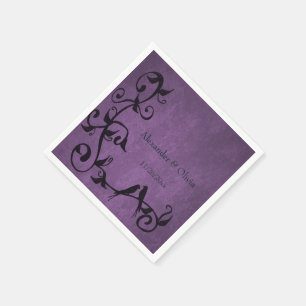 Guardanapo De Papel Pássaros Roxos Casando Napkins