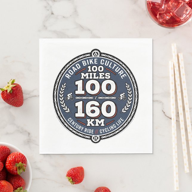 Guardanapo De Papel Passeio de Ciclismo do Século 100 Milhas 160 KM  (Criador carregado)