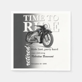 Guardanapo De Papel Passeio de Moto Clássica Cinza Rápido Festa de Apo
