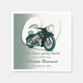 Guardanapo De Papel Passeio de Moto Clássica Verde - 60 Anos