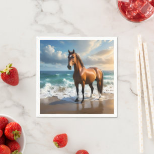 Guardanapo De Papel **"Passeio Majestoso: Cavalo Marrom Orgulhoso na P