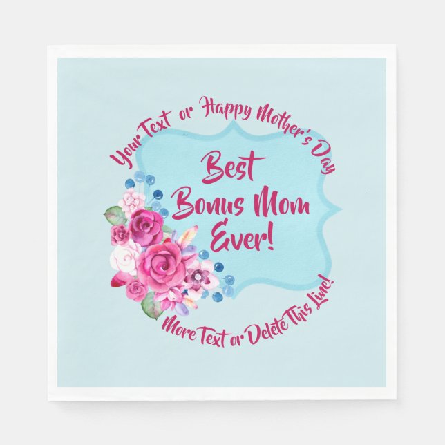 Guardanapo De Papel Passo Dia de as mães Bônus Mãe Alterar Texto Média (Frente)