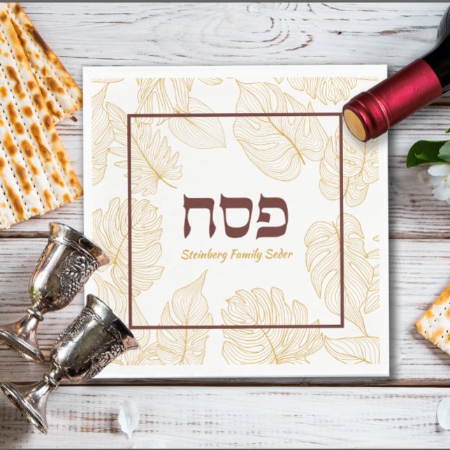 Guardanapo De Papel Passover Seder Personalizado Napkins w Hebraico (Criador carregado)
