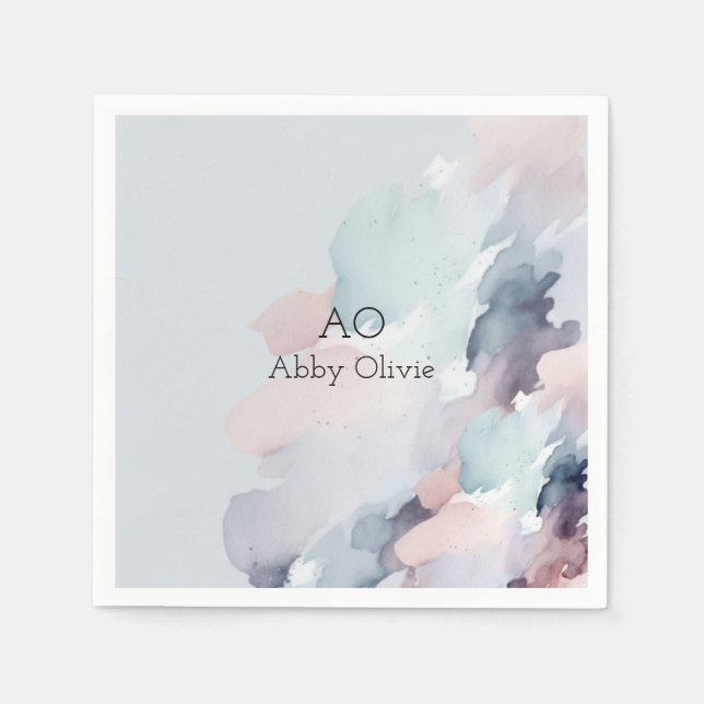 Guardanapo De Papel Pasta azul-aquarela (Frente)