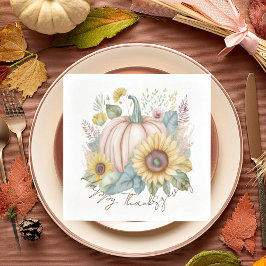 Guardanapo De Papel Pastel-abóbora e boho-floral