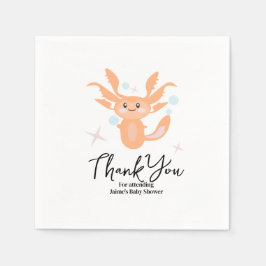 Guardanapo De Papel Pastel Axolotl Criatura Oceânica Chá de Bebê   