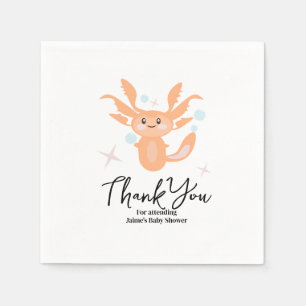 Guardanapo De Papel Pastel Axolotl Criatura Oceânica Chá de Bebê