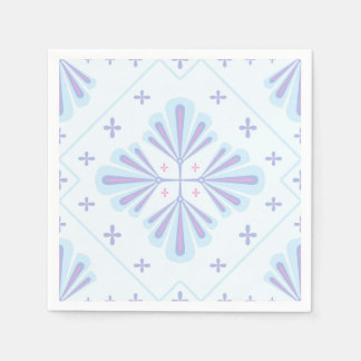 Guardanapo De Papel Pastel Blue Geometric Floral Repeat Pattern 