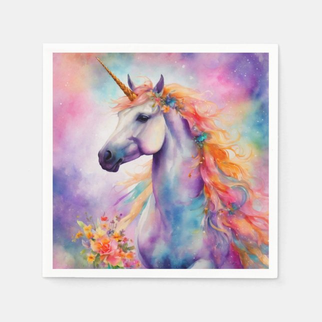 Guardanapo De Papel Pastel Color Unicorn (Frente)