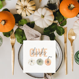 Guardanapo De Papel Pastel Colorido Cozy Dar Obrigados e Abóbora