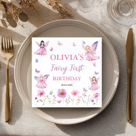 Guardanapo De Papel Pastel Fairy Floral Garden Butterfly Birthday