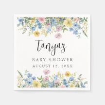 Pastel Floral Baby em Papel de Chá de Sangue Napki