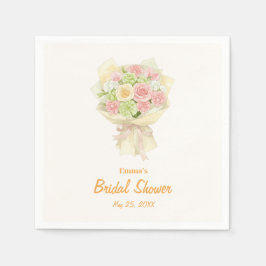 Guardanapo De Papel Pastel Floral Bridal Shower bouquet 