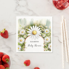 Guardanapo De Papel Pastel Floral Daisy Chá de fraldas