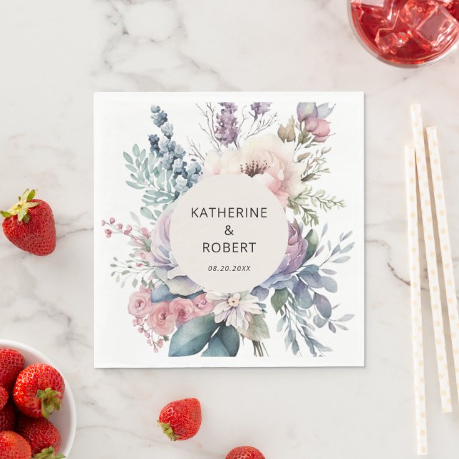 Guardanapo De Papel Pastel Garden Floral Wedding Paper (Insitu)