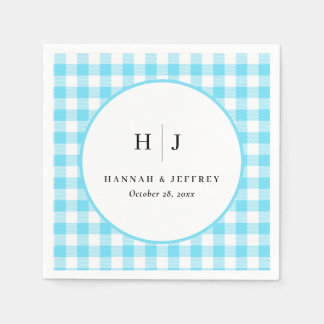 Guardanapo De Papel Pastel Gingham Wedkins Blue