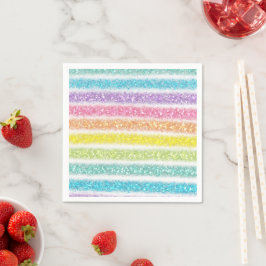 Guardanapo De Papel Pastel Glitter Rainbow