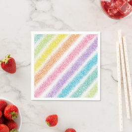 Guardanapo De Papel Pastel Glitter Rainbow