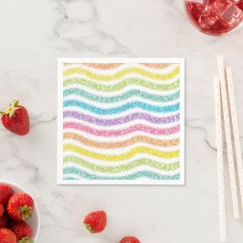 Guardanapo De Papel Pastel Glitter Rainbow