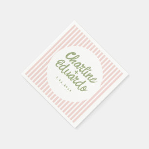 Guardanapo De Papel Pastel Green Mão Desenhada Retro Casamento Nápoles