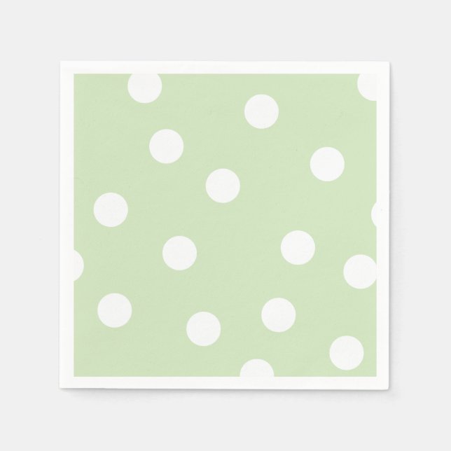 Guardanapo De Papel Pastel Green Polka Dotou Napkins (Frente)