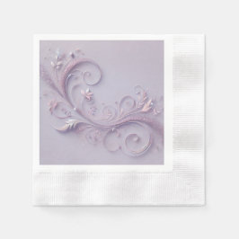 Guardanapo De Papel Pastel Heliotrope Shade Floral Motif Design