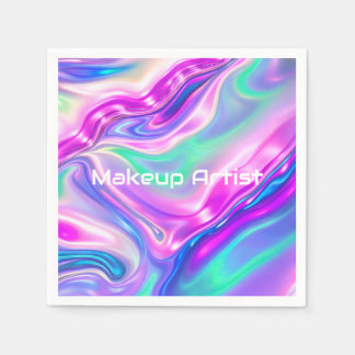 Guardanapo De Papel Pastel Holographic Swirl Abstract