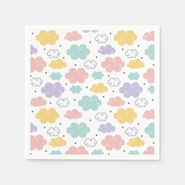 Guardanapo De Papel Pastel Kawaii Cloud Patternos Napkins (Frente)